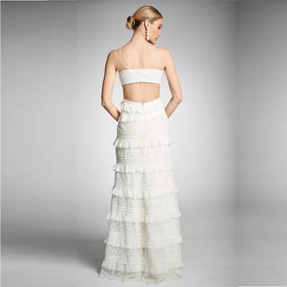 NWT Sachin + Babi Nina Gown White Lace Maxi Dress Long Wedding Boho Cutout Ivory - Picture 6 of 14